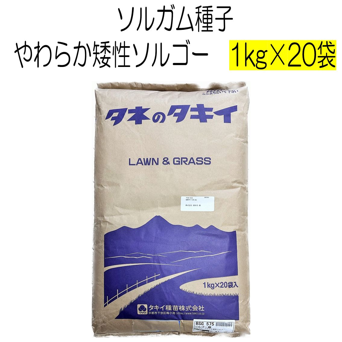 ソルガム種子 やわらか矮性ソルゴー 20kg タキイ種苗 種 緑肥の種 夏に強い緑肥