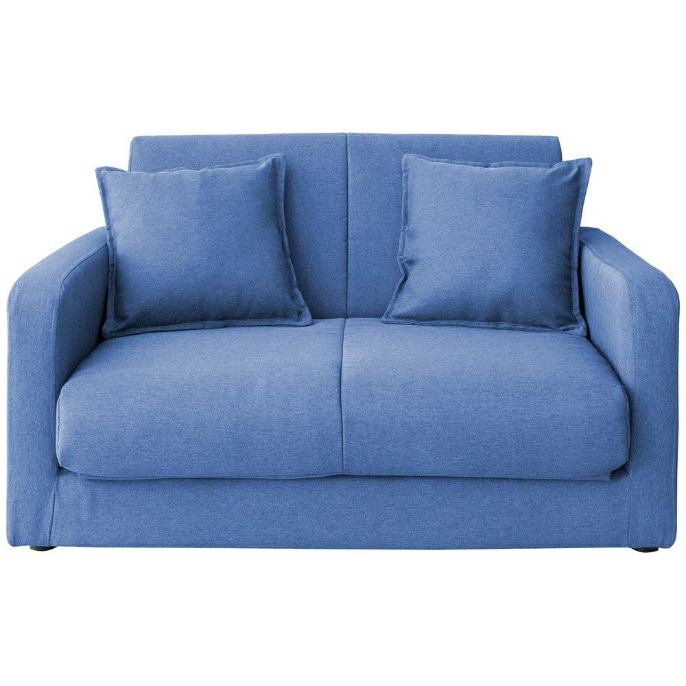 【新着商品】PLAZA) アイリスプラザ(IRIS ソファベッド ブルー 104×86×62cm ロータイプ SFB-03F