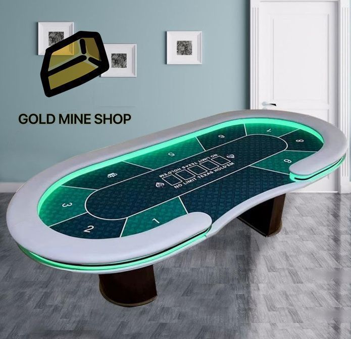 ポーカーテーブル トップ カップホルダー付き カジノ テキサスホールデム 10人 ホールデムサイコロ カジノ用品 260*135CM
