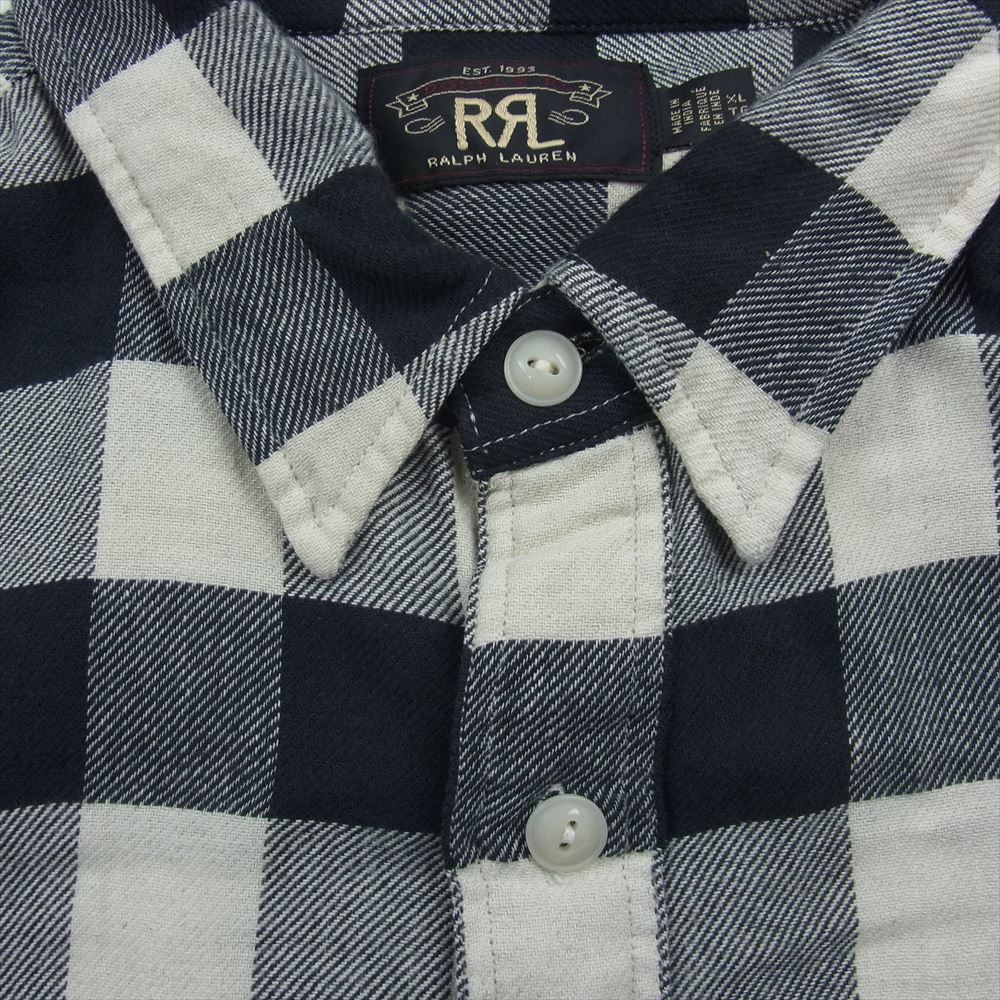 RRL ダブルアールエル × RonHerman ロンハーマン バッファロー チェック 長袖 シャツ ブラック系 XL【中古】 RRL ダブルアールエル × RonHerman ロンハーマン バッファロー