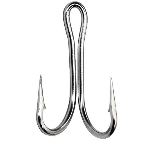 20本 4/0# SHADDOCK ダブルフック バーブ付 高靱性 太軸 ステンレスワイヤー 釣りフック 20本セット 4/0