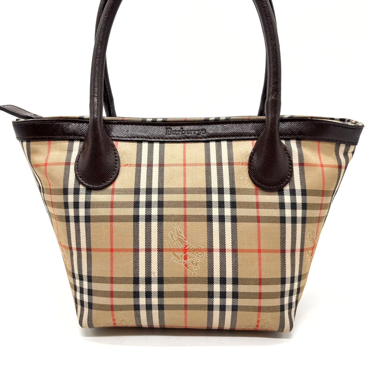 極美品　BURBERRYS　旧ロゴ　トート　肩掛け　ノバチェック　シャドーホース 美品】BURBERRY トートバッグ ノバチェック シャドーホース