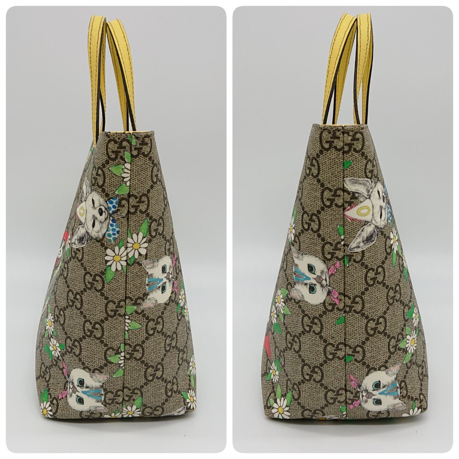 GUCCI グッチ ヒグチユウコ トートバッグ ミニ キャット チルドレンズ キャット 410812 限定 GGスプリーム イエロー レディース -  メルカリ