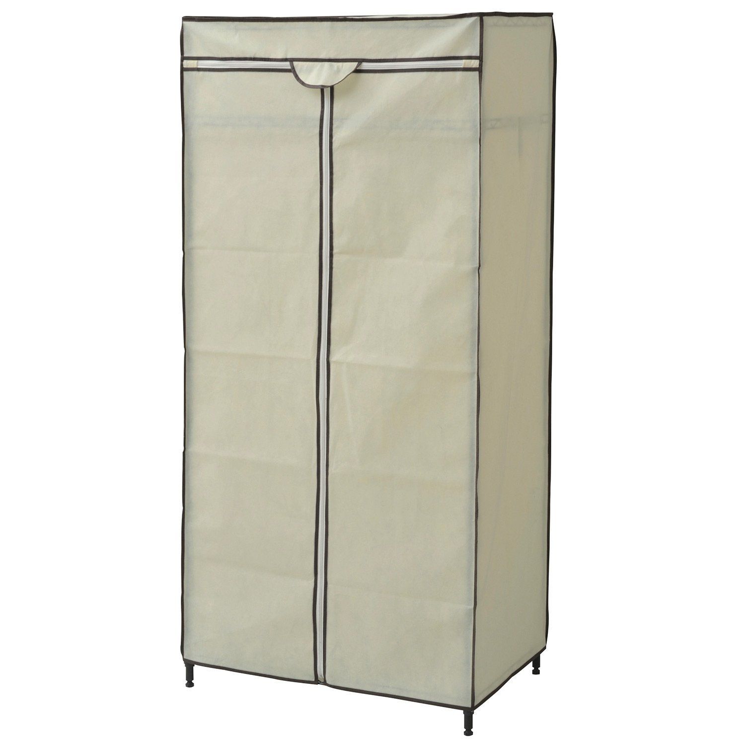 商品 山善 YAMAZEN ハンガーラック 幅74×奥行45×高さ162cm カバー付き 棚板可動 ワードローブ 組立品 ホワイト RW-16743JH WH
