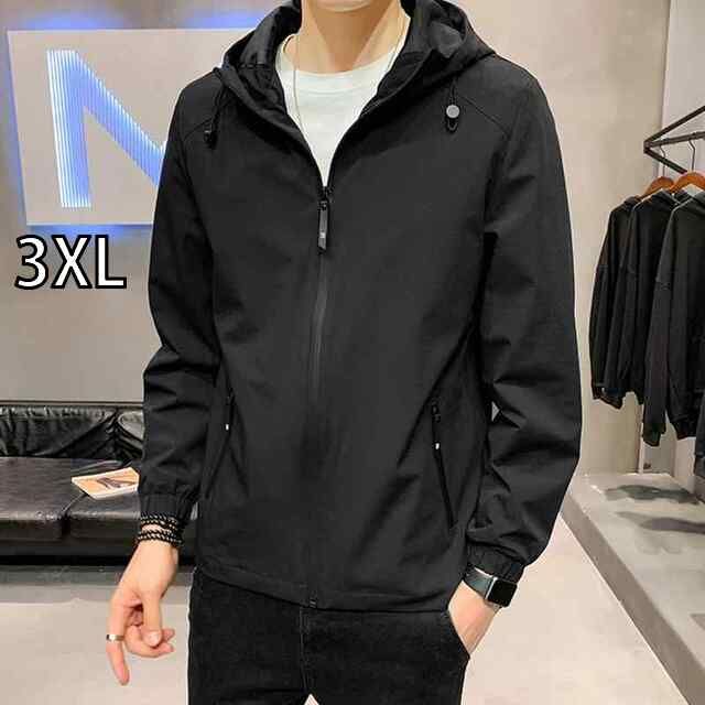 3XL メンズ 服 シンプル ファッション オシャレ 大人 かっこいい 大きいサイズ ストリート 紳士服 フード 防風 ジャケット カジュアル シンプル