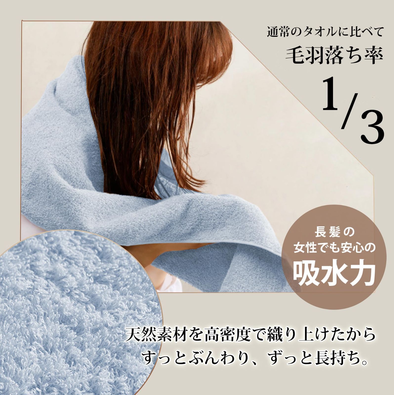 人気商品】AYO バスタオル 2枚セット スカイブルー ホテル仕様