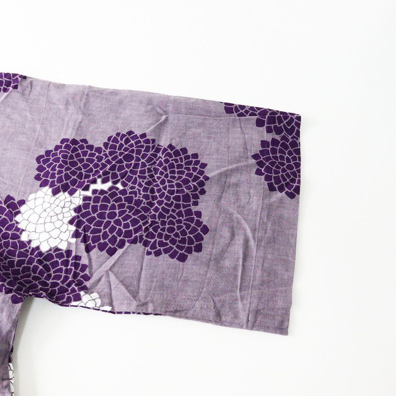  ソウソウ SOU 京都 京型友禅 知多木綿 大帷 ワンピース 雲間に菊 M パープル ドレス その他 その他