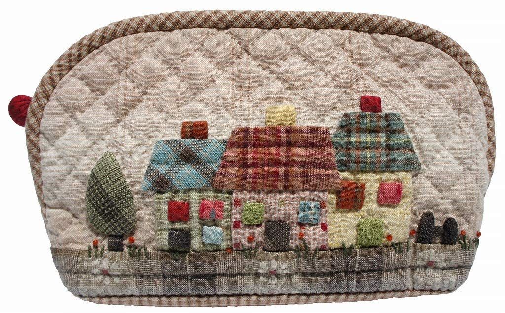 【人気商品】AKEMI SHIBATA[柴田明美のパッチワークキット] 3つのおうちのポーチ シエル型 出来上がり作品サイズ縦12cm×横20cm×幅4cm P-069