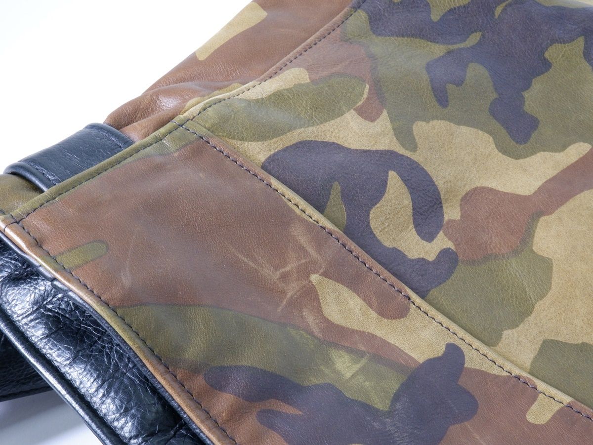 Schottショット 7418 迷彩 レザーライダース【36】【MJKA77094