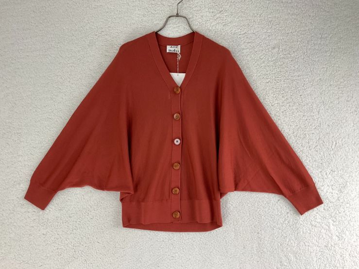 未使用 Acne Studios　アクネステュディオス S オレンジ ウールドルマンスリーブカーディガン お値引き交渉大歓迎】未使用 Acne Studios アクネステュディオス