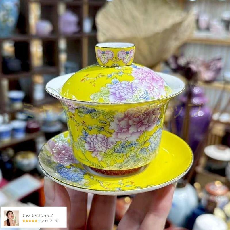 中国茶器 景徳鎮 陶磁器 青花馬蹄三才蓋碗 喜上眉梢 茶碗 煎茶器 新品未使用 中国茶器 景徳鎮 陶磁器 青花馬蹄三才蓋碗 喜上眉梢 茶碗 煎茶器