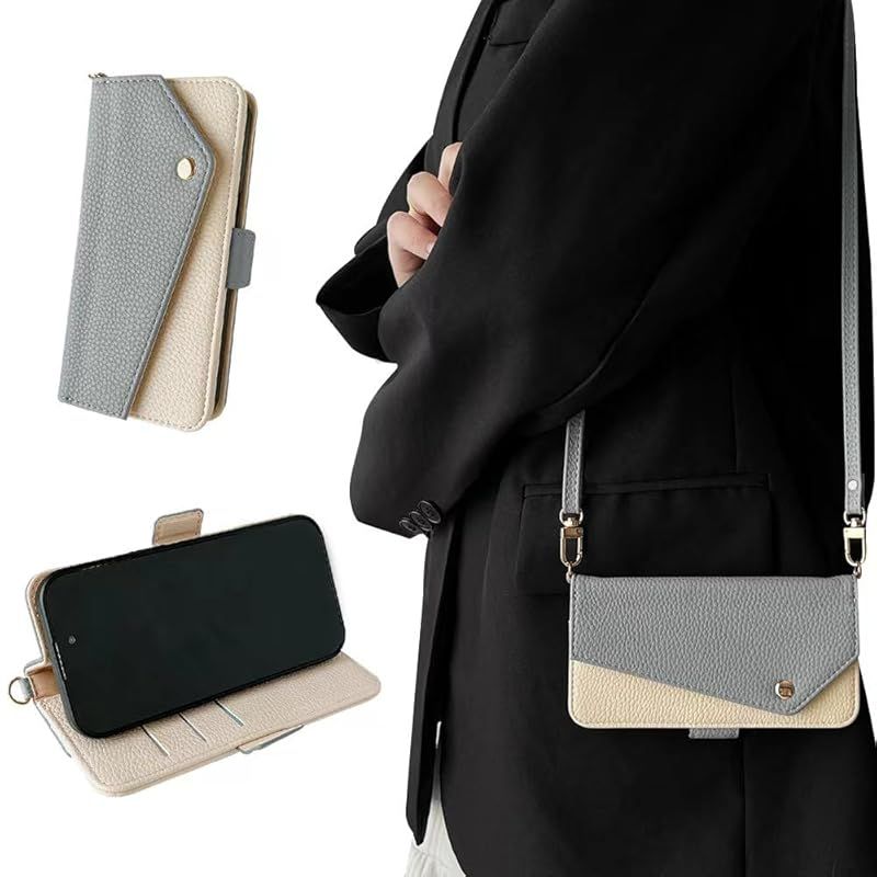 Kahper for いphone15 ケース 手帳型 ショルダー iPhone 15 ケース 手帳型 可愛い アイフォン15 ケース 手帳型 おしゃれ アイホン15ケース手帳型 軽量 衝撃吸収 スマホケース iphone15 PUレザー 全面保護 