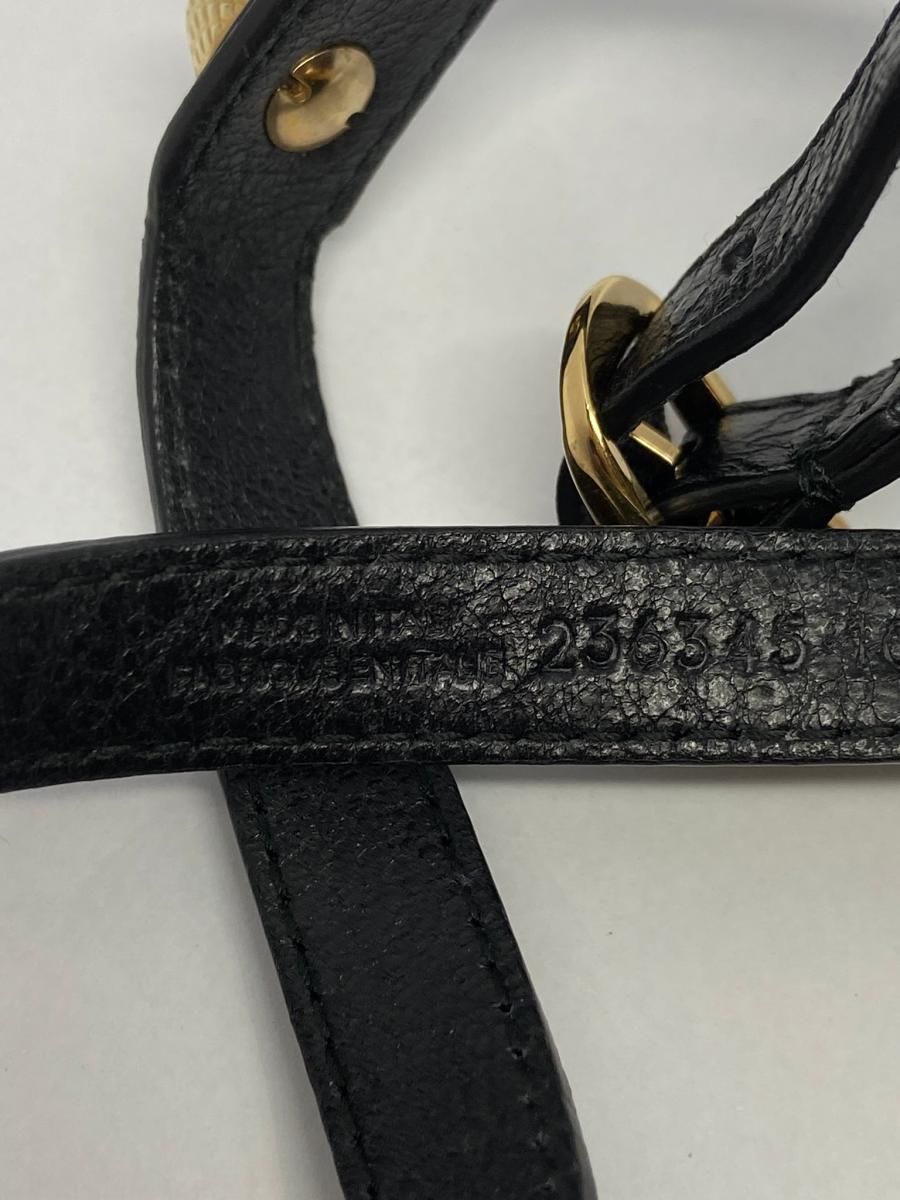 BALENCIAGA （バレンシアガ） ジャイアント ブレスレット レザー ブレスレット アンクレット ブラック 236345 used:A -  メルカリ