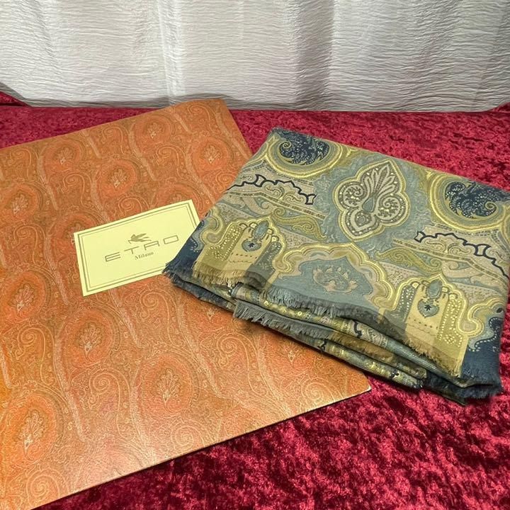 ETRO エトロ ペイズリー柄 大判ストール ウール シルク混 - メルカリ
