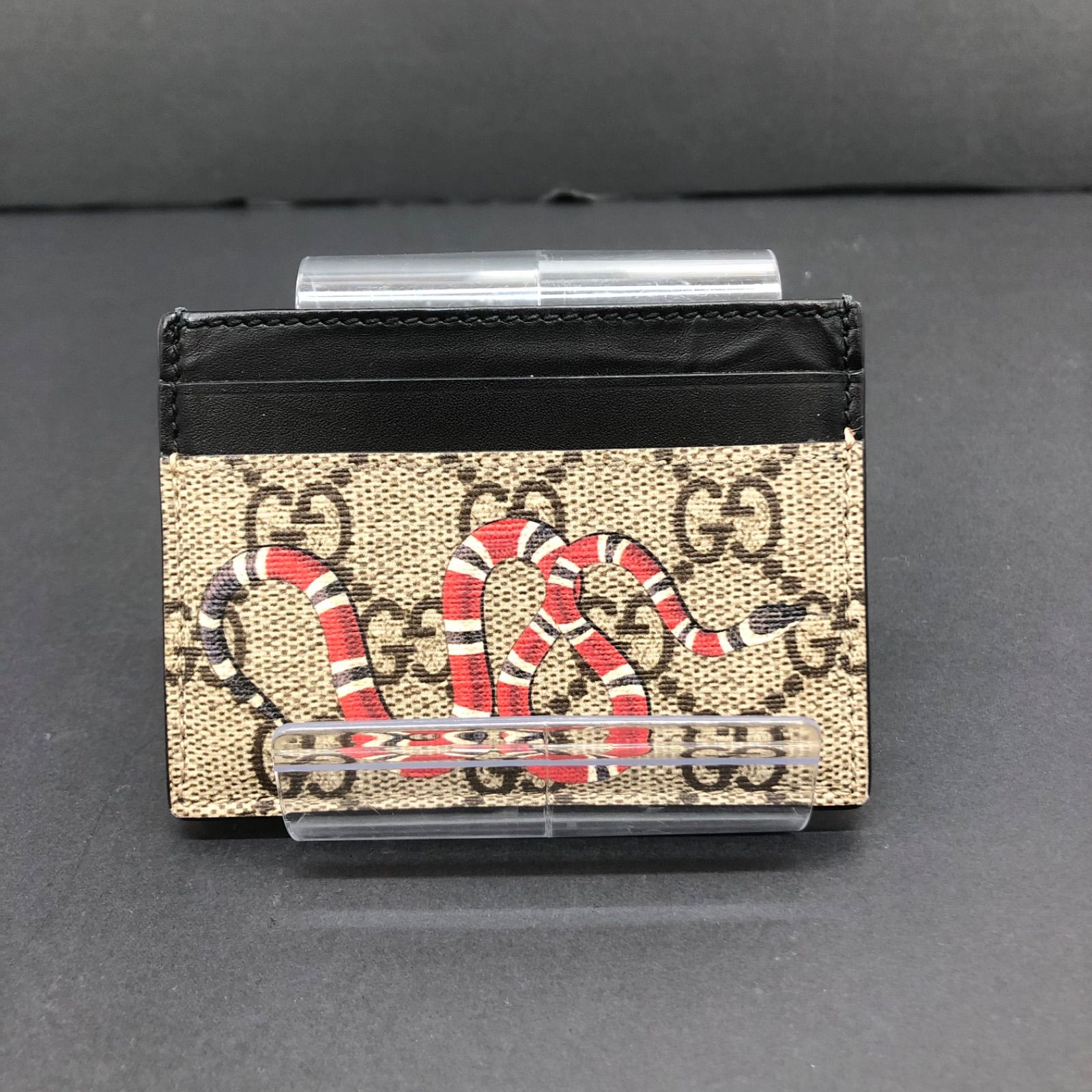 GUCCI グッチ キングスネークプリント GGスプリーム カードケース 