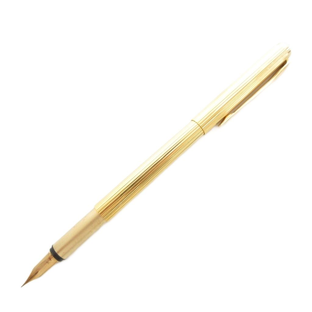 モンブラン MONT BLANC ノブレス 万年筆 ストライプ ペン先585 14K ゴールドカラー 金|UO GY18