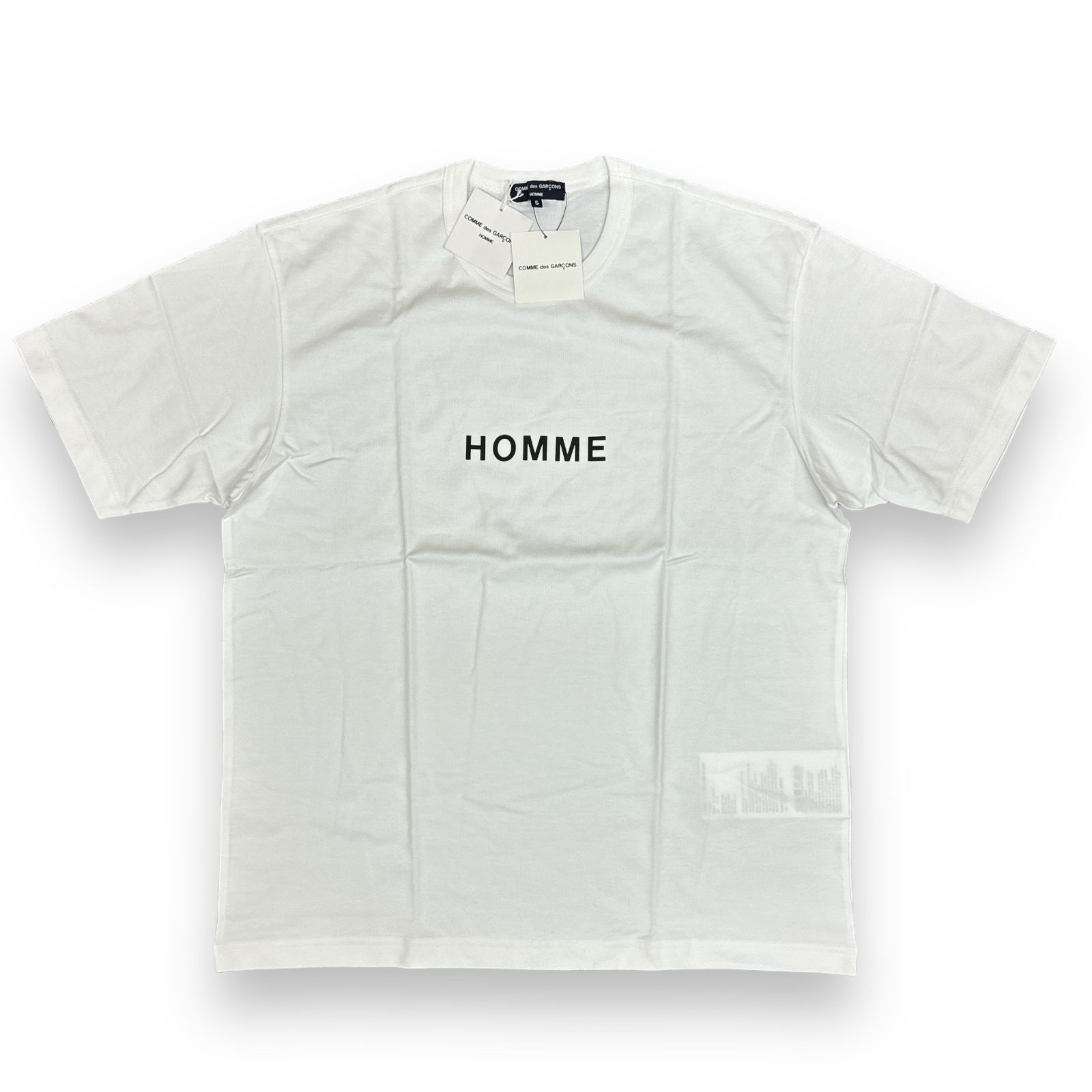 定価13200円 新品 COMME des GARCONS HOMME 23SS ロゴプリントTシャツ カットソー コムデギャルソンオム  HK-T025-051 ホワイト S 74822A5 - メルカリ