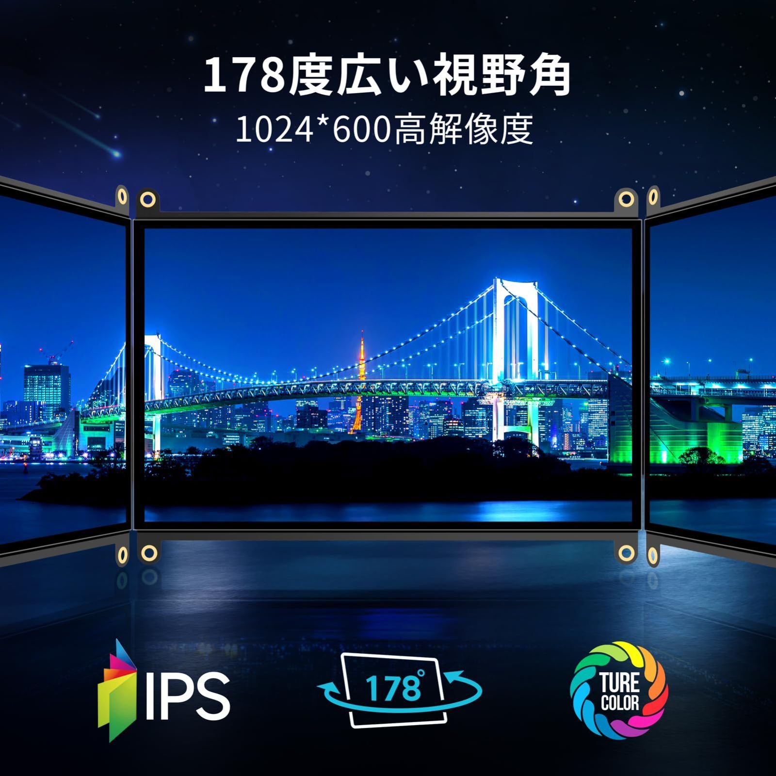 数量限定】7インチ Raspberry Pi用タッチモニター IPS ROADOM 1024X600