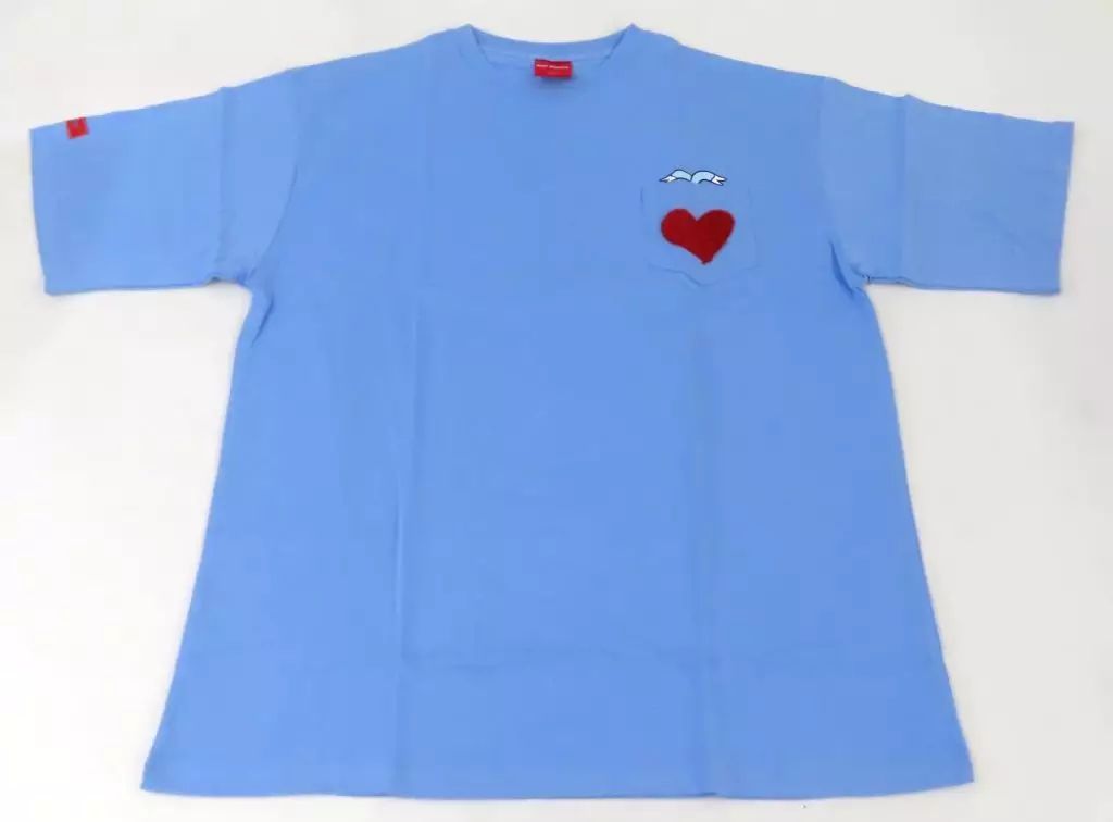 【中古】Tシャツ こぼ・かなえる 小さいこぼのハート Tシャツ ブルー フリーサイズ 「バーチャルYouTuber ホロライブインドネシア こぼ・かなえる 誕生日記念2023」
