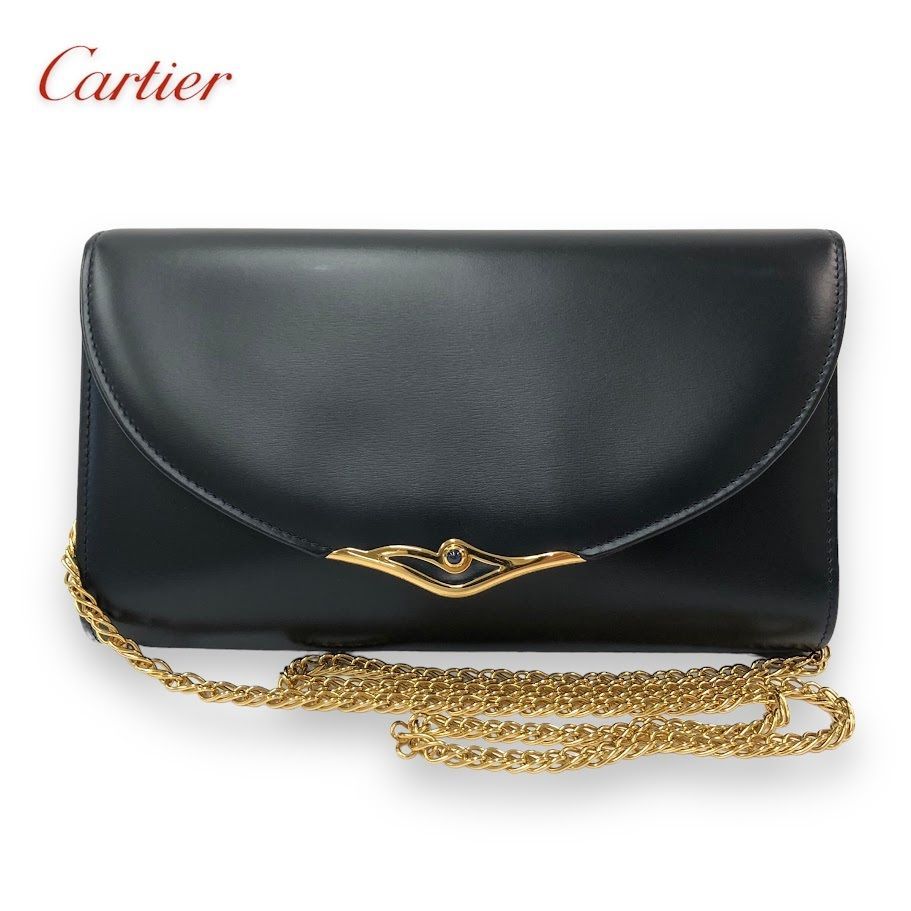 美品 CARTIER カルティエ レザー サファイアライン チェーン ミニショルダーバッグ 【鑑定済み】 - メルカリ