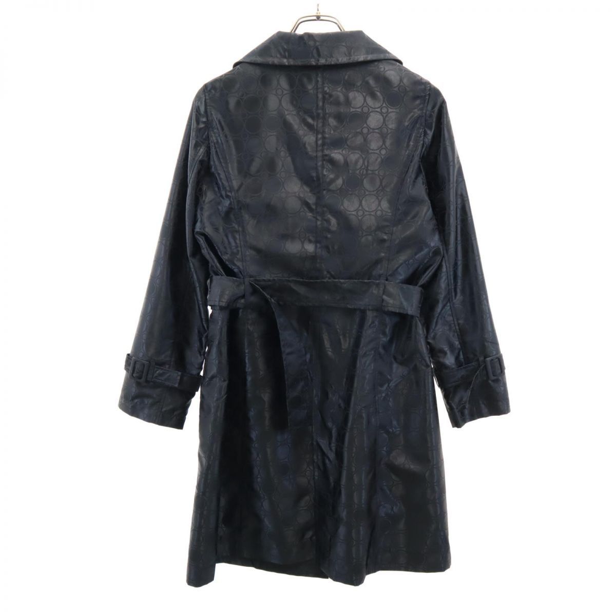 pierre cardin 黒コート ピエールカルダン 日本製 総柄 トレンチコート M 黒 Pierre Cardin
