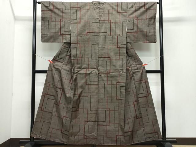 平和屋着物□本場大島紬 7マルキ 雲取り花文 正絹 逸品