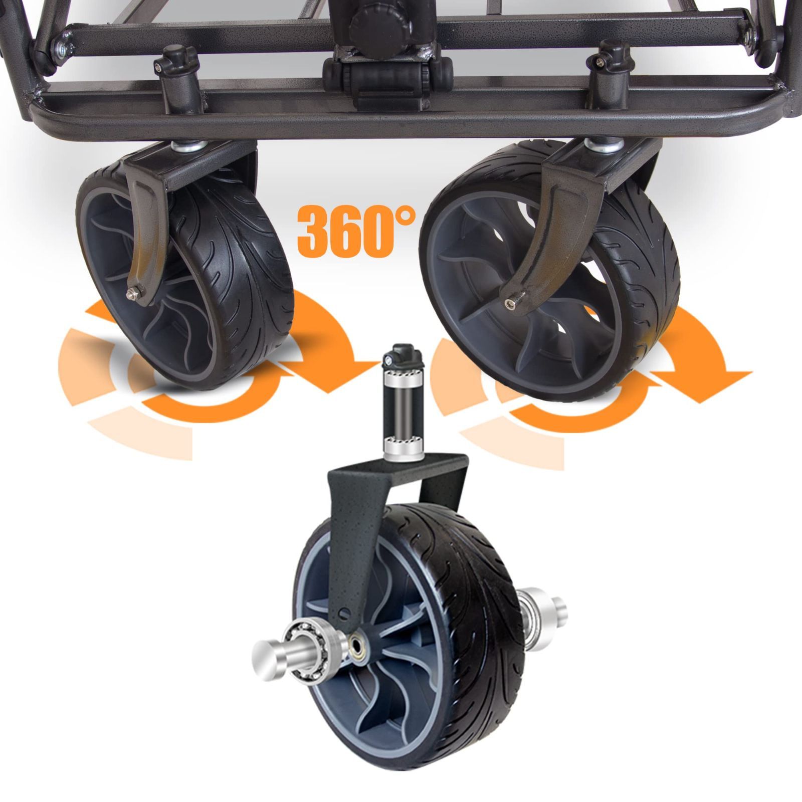 特価』折りたたみキャリーカート耐荷重 キャリーワゴン 120KG 大径