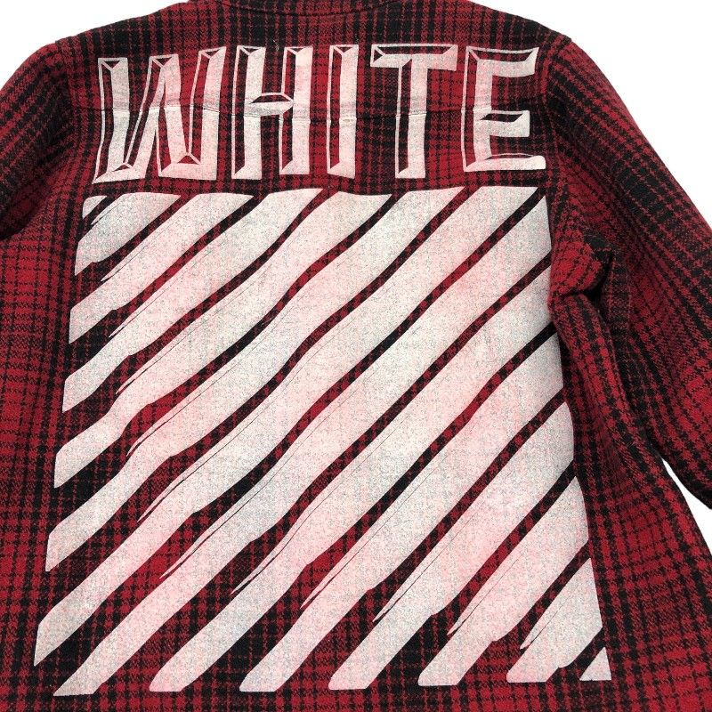 ネット限定】オフホワイト OFF-WHITE チェックシャツ XSサイズ レッド ...