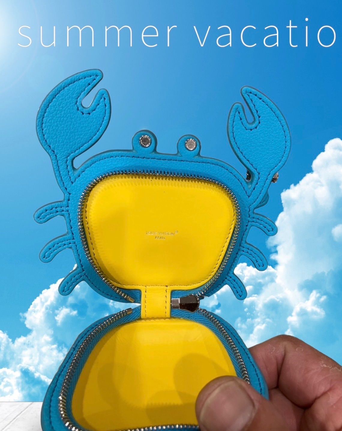 24新作！新品！未使用】バッグチャーム・LV カニモチーフ ブルー 国内