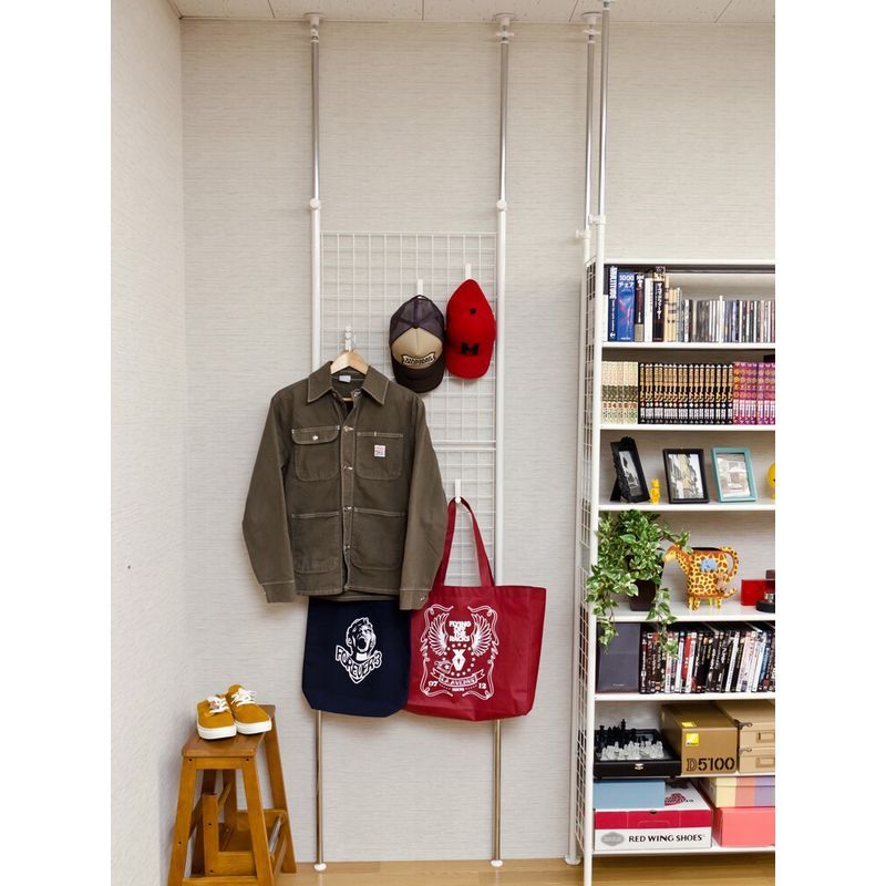 つっぱり式パーテーション 64cm幅 ブラック/ホワイト サカベ