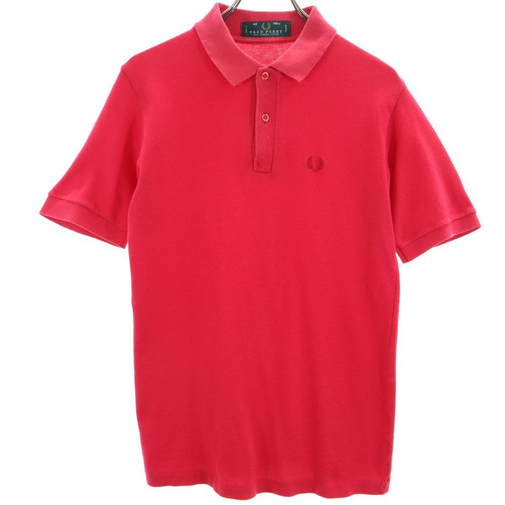 フレッドペリー 英国 イングランド製 半袖 ポロシャツ 40 レッド系 FRED PERRY 鹿の子 メンズ 古着 【240515】 メール便可