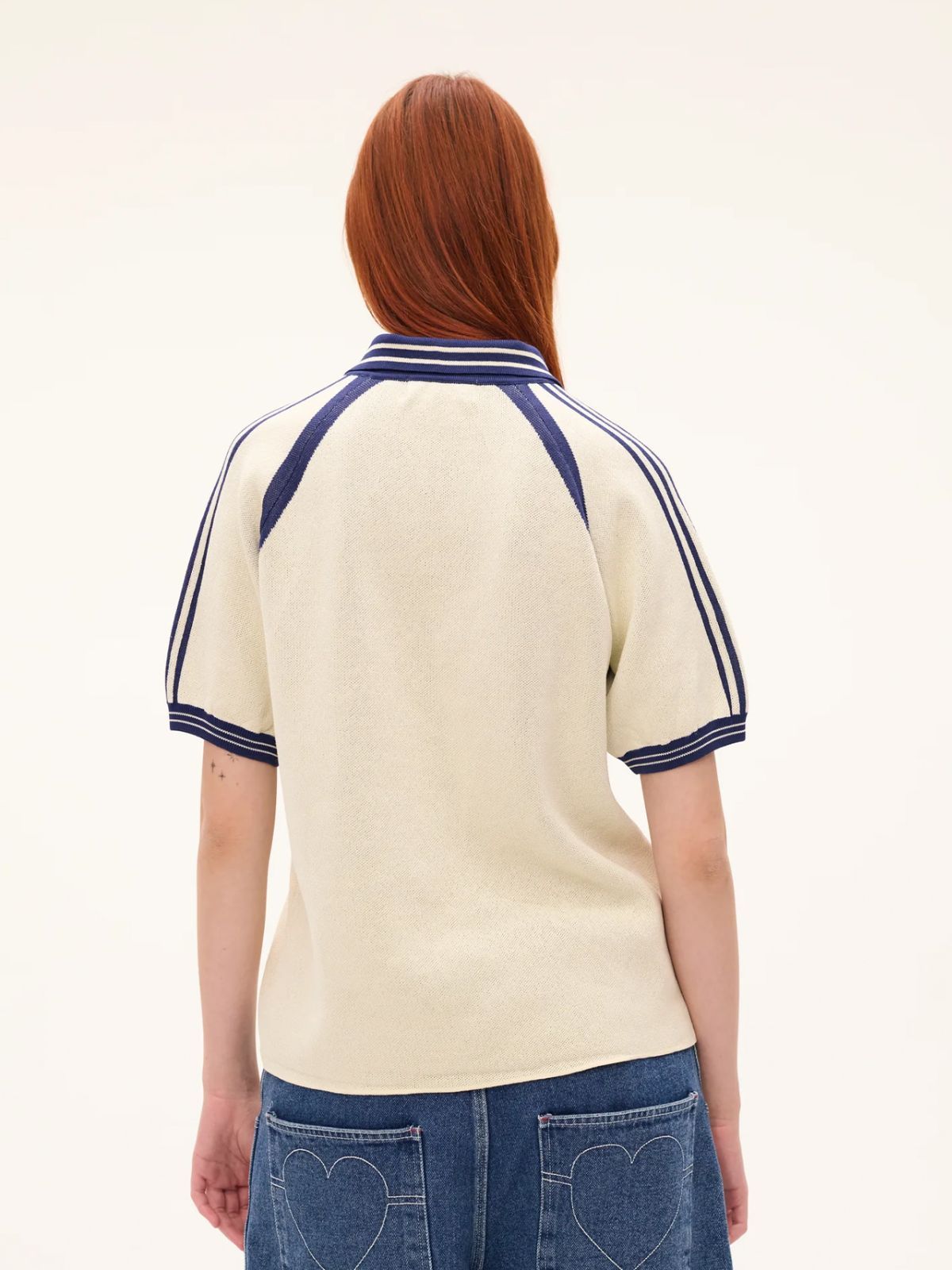 CARNE BOLLENTE | CAPTAIN KINKY (CREAM/DARK BLUE) ニットポロシャツ 