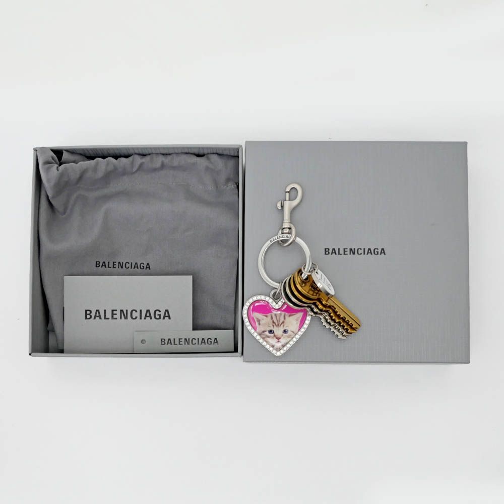 BALENCIAGA バレンシアガ　キーホルダー　キーリング　チャーム Bロゴ org.jpg