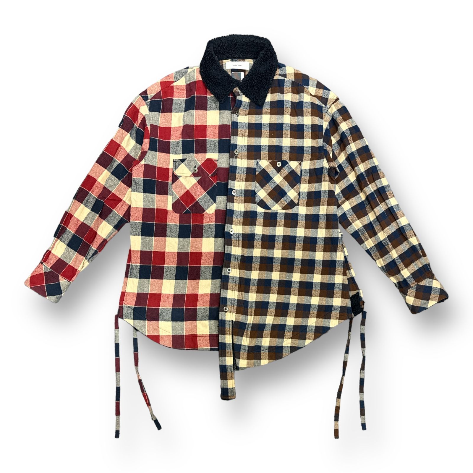 FACETASM 18AW ミックスワイドシャツ ネルチェック長袖シャツ 