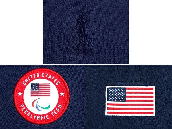 Ralph Lauren - 2018年 五輪 ミドルポニー アメリカ代表 ポロ ラルフローレン 裏 フリース ジップネック ジャージ ジャケット レディース S 古着 星条旗 紺 お得なクーポン配布中!】 2018年 五輪 ミドルポニー アメリカ