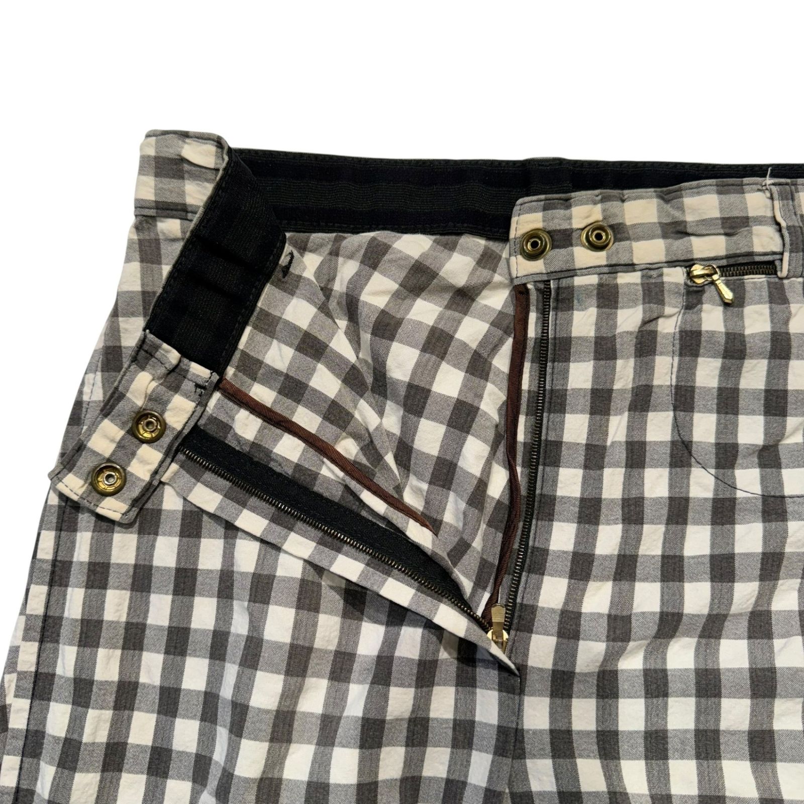 GUCCI ヴィンテージ ジョッパーズパンツ 42 GUCCI (グッチ) OLD GGボタン チェック柄ジョッパーズパンツ