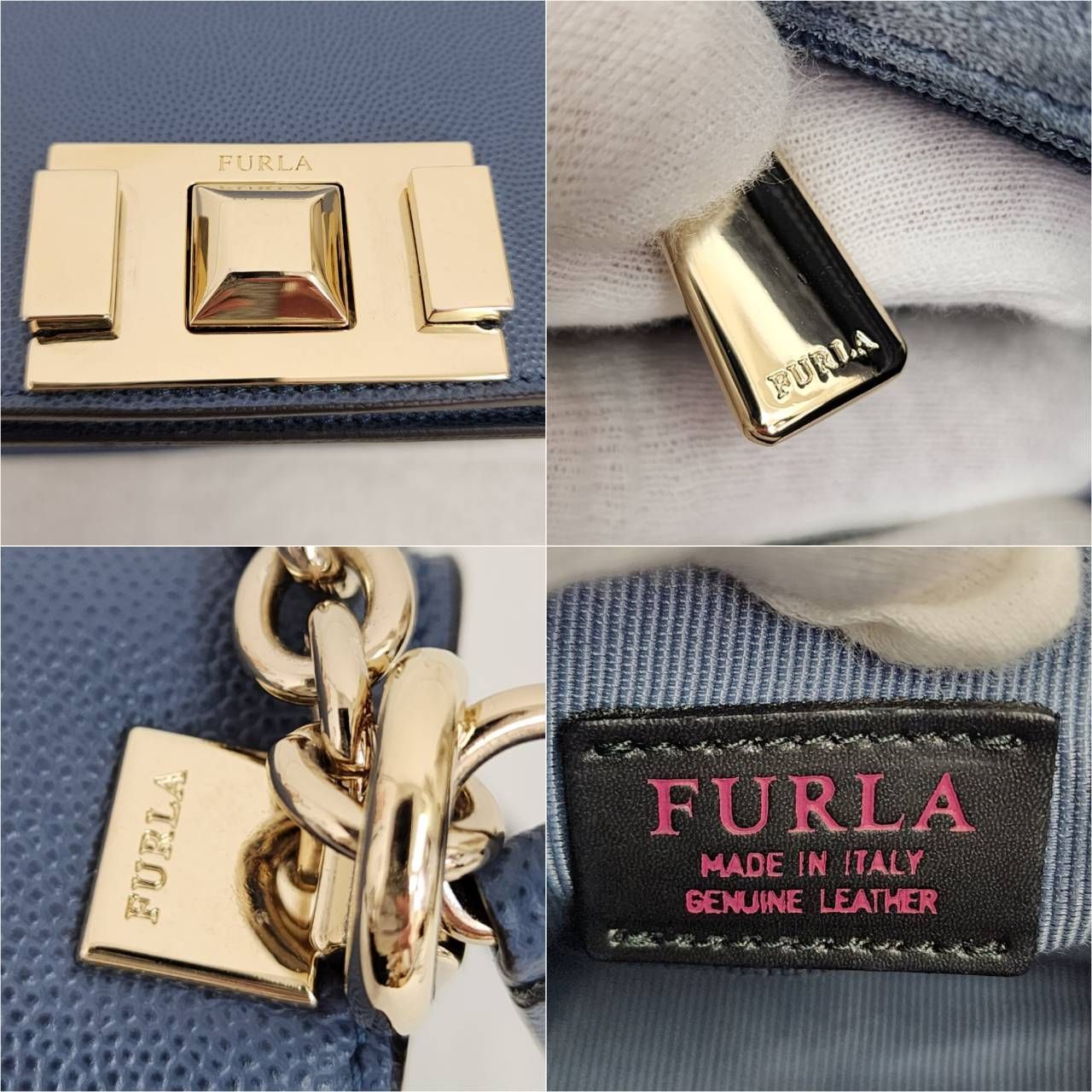 最終価格】FURLA フルラ MIMI ミミ ショルダーバッグ ブルー ネイビー 