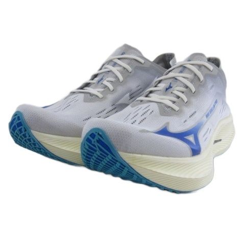 (27.5) Wave Rebellion Proナチュラル ホワイト/ブルー ミズノ MIZUNO タグ付き WAVE REBELLION PRO Natural ウエーブ