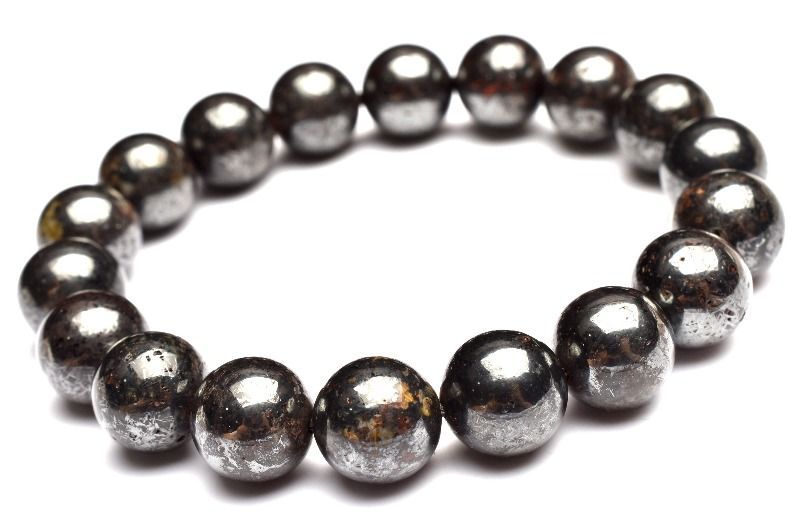 １点物 サハラ砂漠産 コンドライト隕石 サハラNWA869隕石 10.5mm ブレスレット パワーストーン 天然石 _MA8213