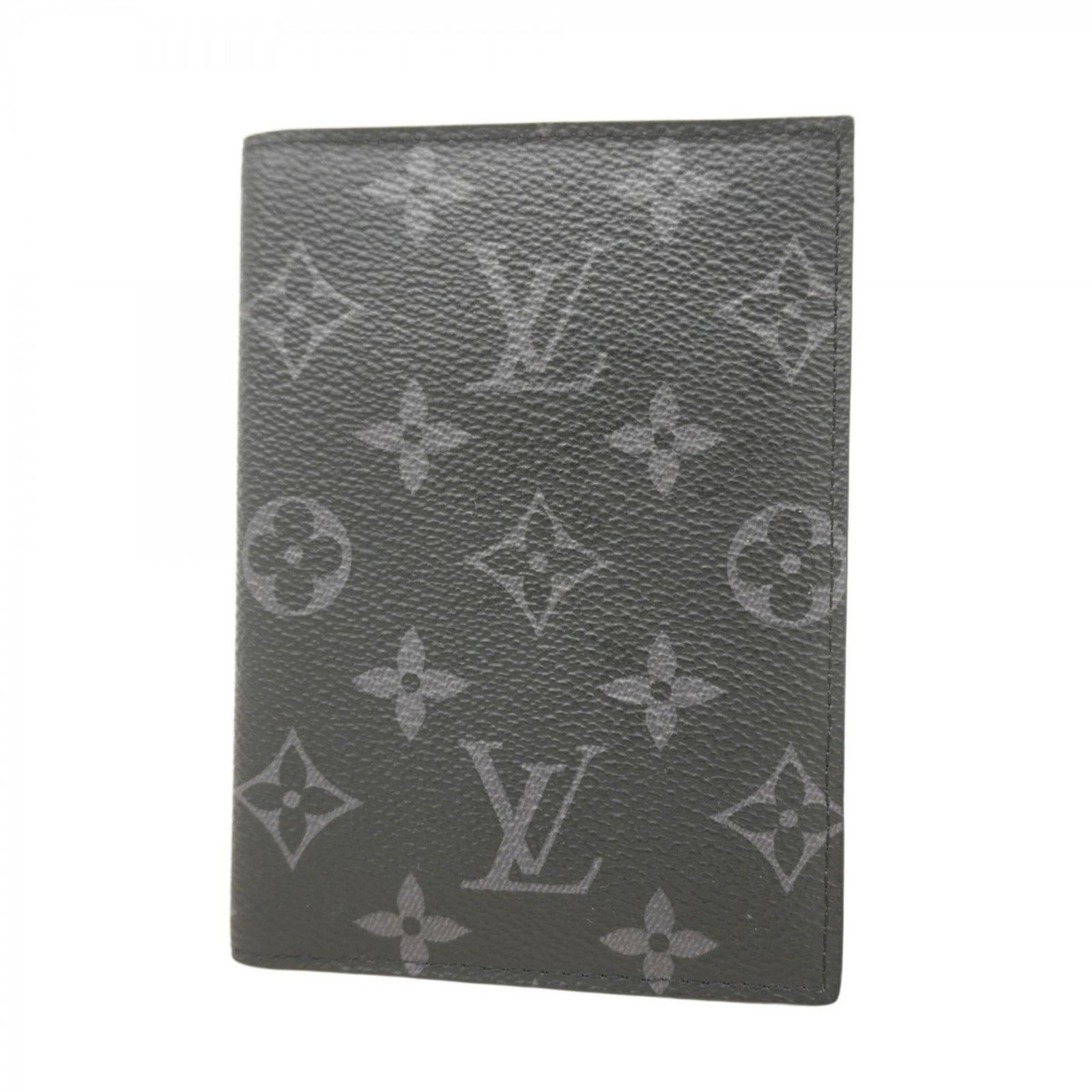 【箱付き 美品】ルイヴィトン モノグラム エクリプス パスポートケース グレー ルイ・ヴィトン(Louis Vuitton) ルイ・ヴィトン パスポート