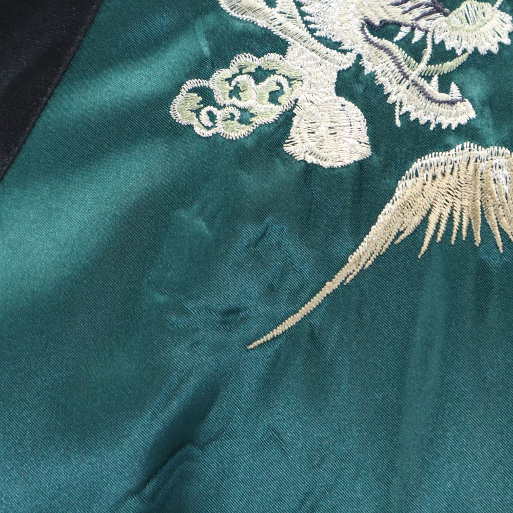 hoshihime/龍 ドラゴン 刺繍 スカジャン/F/グリーン×ブラック