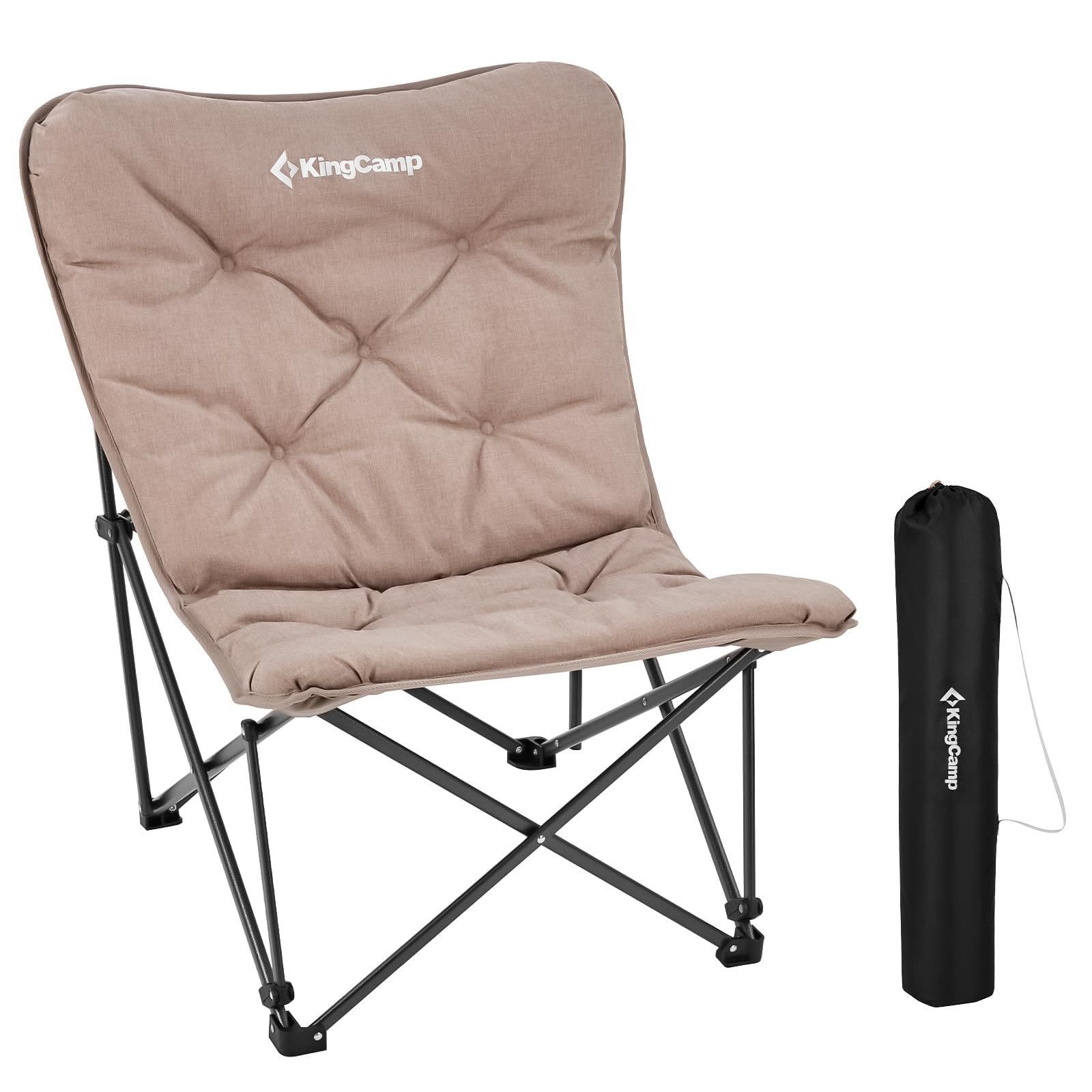 新着商品 アウトドア KingCamp チェア バタフライチェア キャンプ 椅子 特大サイズ ハイバック 上座り心地 ふかふかクッション 耐荷重180kg 簡単組立 収納袋付き 携帯便利 室内 ベランダ 庭 公園