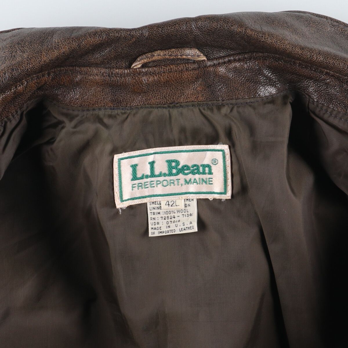 古着 90年代 エルエルビーン L.L.Bean A-2 タイプ レザーフライト