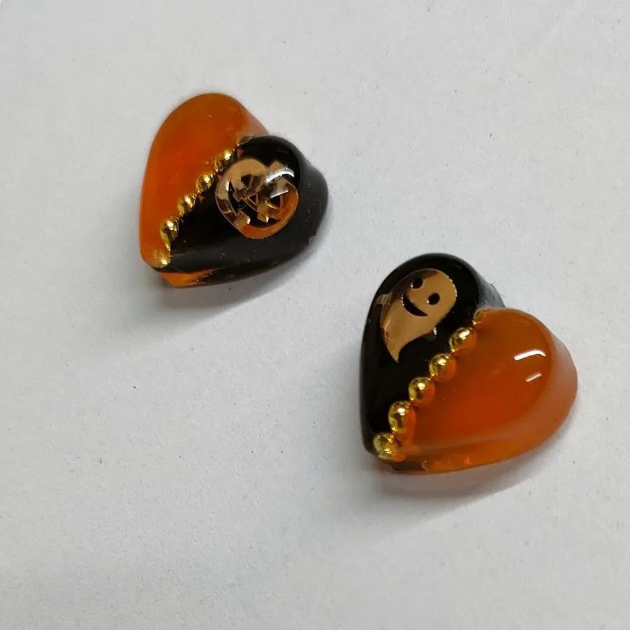 No.62】ハロウィンピアス ハロウィンイヤリング レジン レジン