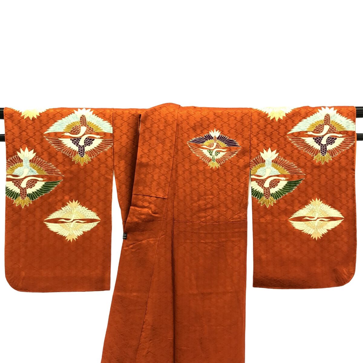 訪問着/美品/京友禅/オレンジ/仕立上がり/適応身長148～155㎝/10864 訪問着/美品/京友禅/オレンジ/仕立上がり/適応身長148～155㎝/10864