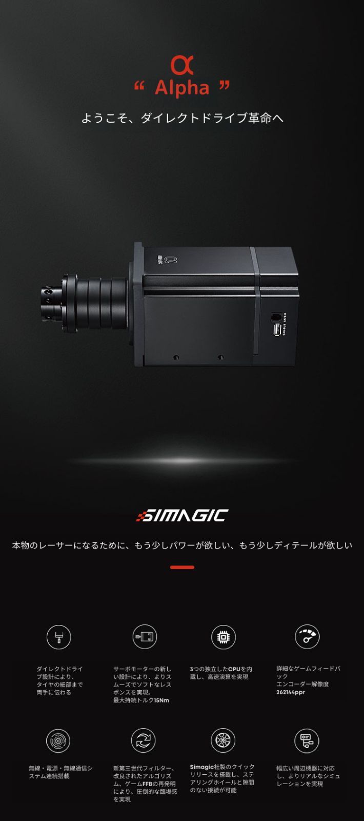 Simagic Alpha ホイールベース 15Nm シマジック ハンコン 実車