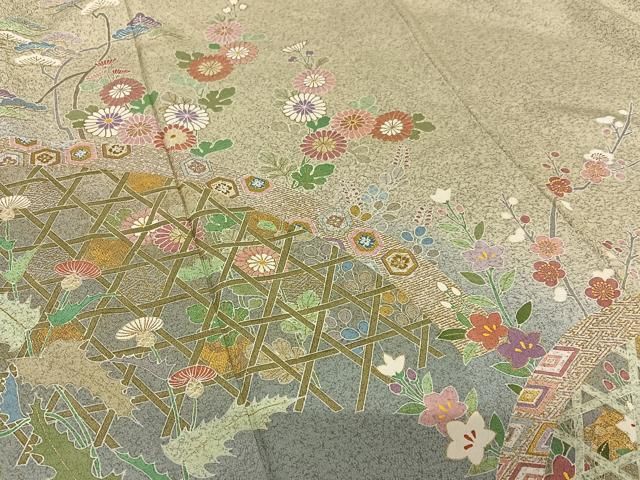 平和屋着物○京友禅の第一人者 松井青々 訪問着 花籬文 暈し染め 金彩