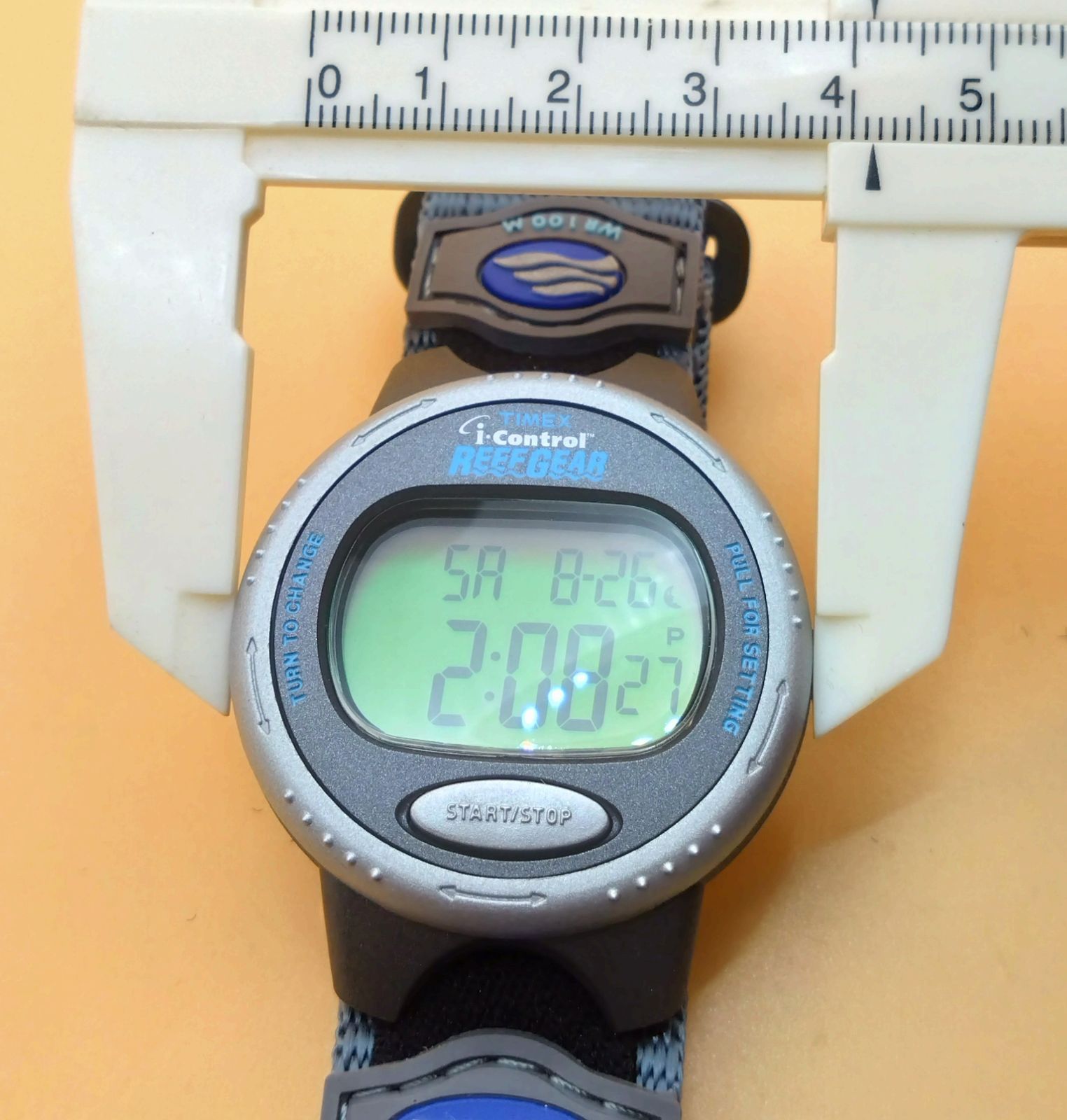TIMEX SHOCK RESISTANT INDIGLO 腕時計 TIMEX タイメックス i-control REEF GEAR T51381布バンド