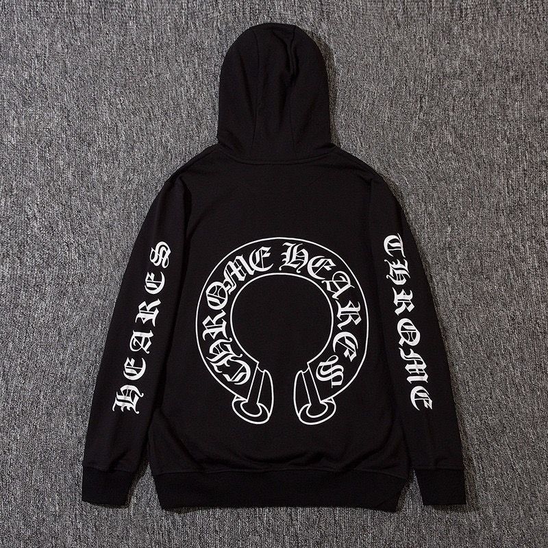 新品未使用タグ☆CHROME HEARTS クロムハーツ プルオーバーパーカー BLACK ブラック メンズ  Matty Boy マッティボーイ FOODIE ホースシューサイズ  L