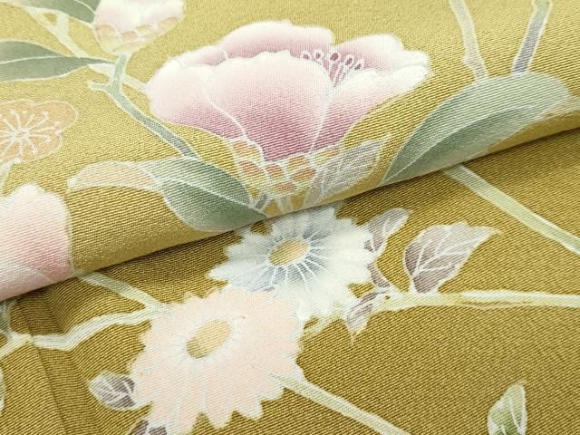 平和屋着物□極上 本加賀友禅作家 芦原敏成 訪問着 枝花文 暈し染め